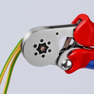 Alicates de crimpado Knipex con revestimiento de material cromado de dos componentes para ajuste automático y crimpado lateral de terminales tipo buje - Product Image 2
