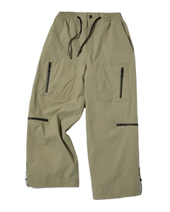 Men's Women's Red Cargo Baggy Pants Button Closure Wide Leg Loose Breathable Polartec Waterproof Windproof Snowboard Streetwear - Product Image 2