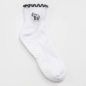 Calcetines de yoga personalizados logotipo bordado Jacquard Ruffle Cuff multicolor diseño personalizado bajo MOQ materiales ajuste BSCI certificado - Product Image 2