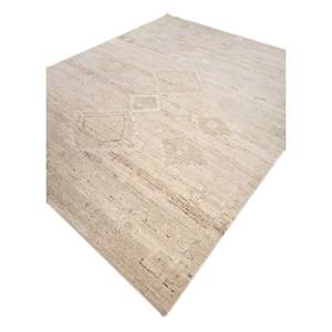 พรมขนสัตว์ถักมือสีเบจน้ำตาลลายเรขาคณิตแบบอัฟกันสำหรับบ้าน ห้องนอน ทางเดิน ห้องนั่งเล่น-Re-1357 - Product Image 2