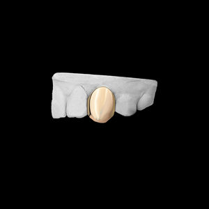 Grillz10 CONCEPTION, faits main, sur mesure, pour une seule dent, en or, capuchon de dent en or 10K/14K, pour les dents supérieures, style hip-hop pour hommes - Product Image 1