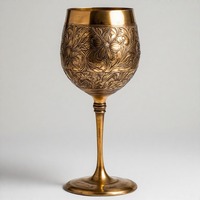 Verre à vin religieux orné de calice de communion plaqué argent de la foi éternelle MessiahGlass pour la sainte messe et les cérémonies sacrées