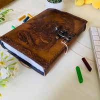 Diario de Viaje Retro Hecho a Mano, Exclusivo, con Tapa Dura de Cuero Vintage, Cuaderno de Bocetos, Tamaño B5/A7, con Cierre de Candado, para Regalo
