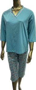 Pantalon de pyjama d'été pour dames en coton doux imprimé pour la maison Vêtements biologiques de couleur unie en gros d'Inde - Product Image 2