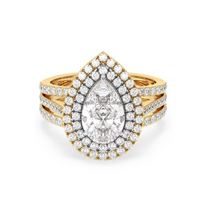 Bague de fiançailles REYES en moissanite de forme poire de 4,2 carats en or massif 14 carats, diamant de laboratoire HPHT CVD, bijoux fins - Product Image 2