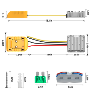 Convertisseur abaisseur de tension 20V vers 12V compatible avec la batterie <span class=keywords><strong>Dewalt</strong></span> 20V, <span class=keywords><strong>adaptateur</strong></span> de batterie pour roue électrique, régulateur de tension 240W - Product Image 5