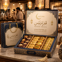 Boîte à dattes personnalisée AT PACK pour l'Aïd Moubarak, pliable, pour desserts sucrés, cadeau, emballage pour fête de l'Aïd musulman