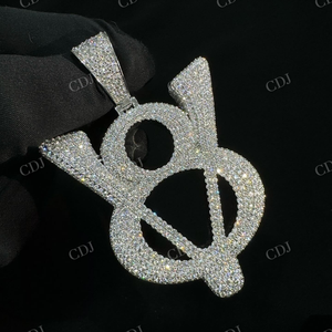 Hip Hop Iced Out nueva llegada joyería personalizada 8V número colgante 925 plata esterlina Moissanite pasa diamante probador colgante - Product Image 1