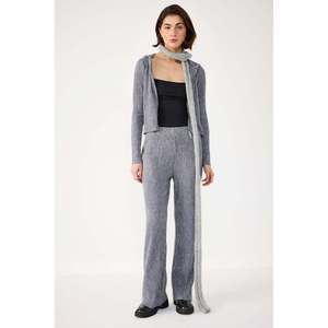 Pantalon décontracté côtelé à taille élastique pour femme, respirant, doux, style cargo, décoration à rayures latérales, taille XL, pantalon uni pour femme - Product Image 2