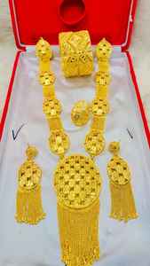 ชุดสร้อยคอยาวพร้อมต่างหูสำหรับผู้หญิง,เครื่องประดับเจ้าสาวอินเทรนด์แบบแอฟริกันสำหรับการแต่งงานในตุรกี - Product Image 3