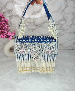 ARTESANÍA DE LUJO Bolso de mano de noche de un solo hombro Asa superior Bolsos de mano para mujer Diseño de cadena cruzada - Product Image 6