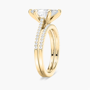 Anillo de Compromiso con Diamante Cultivado en Laboratorio, Corte Marquesa, 2.50 CTW |   Bandas de Pavé |   Juego de Joyas de Oro Sólido de 14K para Novia - Product Image 3