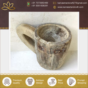 Pichet à une poignée Vintage en bois de style antique de haute qualité, décoration artistique, cadeaux de Noël - Product Image 3