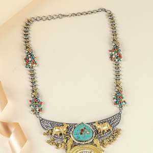 Collier Anokhi en argent 925, motif vache bicolore et collier superposé tendance Kundan - Product Image 3
