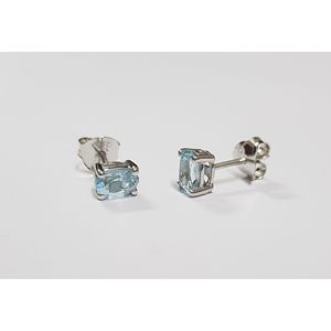 Pendientes de Plata de Ley 925 con Gemas Shah para Mujer, Topacio Azul Cielo Natural, Estilo Moderno y Lindo para Compromiso y Boda - Product Image 2