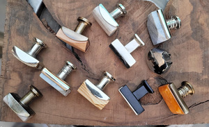 Very Reached Wooden Resin Brass Stone Combine Knobs <b>Door</b> Drawer Cabinet Cupboards <b>Handle</b> Pulls Kitchen Dresser Bedroom Outdoor - Product Image 2