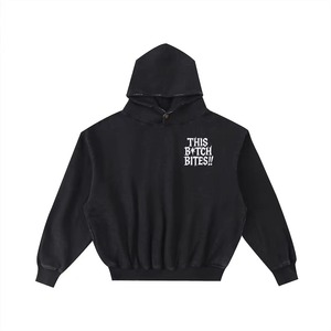 Sweat à capuche zippé en molleton délavé vintage pour homme, coupe oversize courte, fabricant OEM en gros - Product Image 5