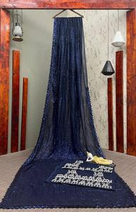 ชุดส่าหรีสำหรับผู้หญิงเสื้อทำงานผ้าจอร์เจียชุดเสื้อผ้าบูติกดีไซน์เนอร์เสื้อทำงานทั้งสองข้าง - Product Image 3