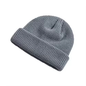 2025-2026 Custom Ribbed Cuff Unisex Beanie Hats Breathable Waterproof Winter Beach Beanie <b>Cap</b> Premium Quality OEM Wholesale - Product Image 1
