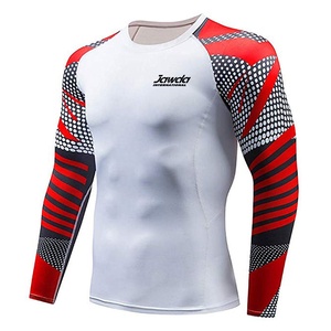 Logotipo impreso personalizado de alta calidad MMA Rash Guard Mangas completas Spandex Rash Vest para adultos Uso de manga larga para nadar - Product Image 1