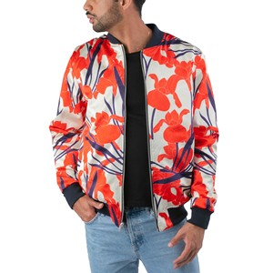 Blouson Bomber d'Hiver pour Homme 100% Polyester Enduit Imperméable Coupe-Vent Respirant Fermeture Éclair Frontale Teint Uni Style Urbain - Product Image 2