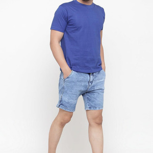 Pantalones Cortos de Mezclilla para Hombre, Corte Ajustado, Tejido Elástico Informal, Ropa Moderna de Verano para Exteriores - Product Image 3