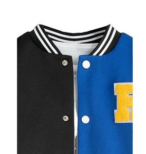 Vestes en laine pour femmes Patches chenille personnalisés Broderie Manches en laine véritable Veste Letterman Varsity Crop Jacket - Product Image 3
