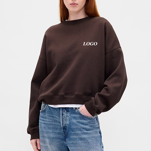 Sweat-shirt pour femmes en polaire chaud avec manches longues, design respirant et confortable pour les acheteurs en gros avec logo personnalisé - Product Image 1