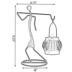Exclusive Iron Classic Metal <b>Lantern</b> with <b>Rattan</b> Rope Hand Made Iron Basit <b>Lantern</b> Decorative by decor impex - Product Image 2
