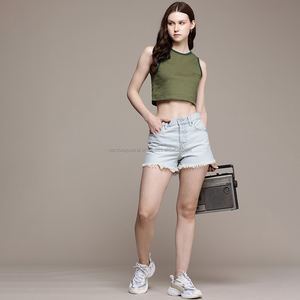 Nardon Apparel 100% Coton Basic T-shirt Femme Crop Tops Col Rond 160 Grammes - Product Image 5
