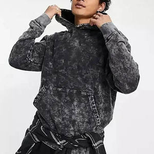 เสื้อฮู้ดดี้สตรีทแวร์แบบย้อมสีเอซิด ผ้าคอตตอนหนานุ่ม แบบเรียบ ไม่มีลาย เสื้อฮู้ดดี้เปล่าสำหรับผู้ชาย เสื้อฮู้ดดี้พิมพ์ลายตามสั่ง - Product Image 4