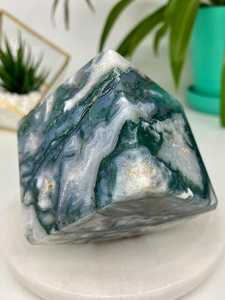 Cubo de ágata musgosa, piedra de ágata semipreciosa, artesanías de cristal ideales para zonas de meditación de equilibrio de Chakra y la mejor calidad única - Product Image 3