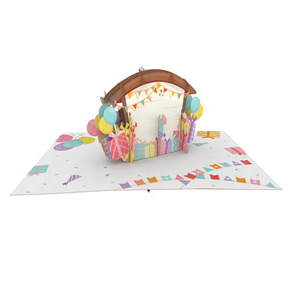Feliz cumpleaños 3D Pop-up Tarjeta de felicitación Tarjeta de regalo de papel impresa UV para cumpleaños San Valentín-Recuerdo - Product Image 2