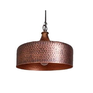 Luz colgante martillada colgante redonda de Metal más vendida, acabado antiguo de cobre para sala de estar, Color de forma de tamaño personalizado - Product Image 2