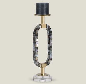 Nouveauté Bougeoir en métal mat en laiton au design moderne, support de pilier pour la maison et la décoration de Noël, vente en gros disponible - Product Image 1