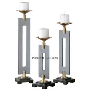 Couleur Argent Brillant Poli Et Haute Qualité Plaqué Or Première Qualité Métal Fabriqué Unique Designer Bougeoirs Au Prix Le Plus Bas - Product Image 1