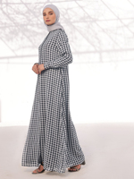 Nueva Abaya Informal Musulmana Islámica para el Eid y Ramadán 2025, Transpirable, de Poliéster, Manga Larga, Bordada, Holgada, con Falda y Hiyab para Mujer