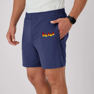 Haute qualité 100% coton respirant homme survêtement personnalisé sérigraphié logo lourd respirant couleur unie shorts pour hommes - Product Image 6