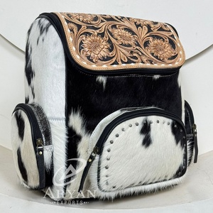 กระเป๋าเป้สะพายหลังแฟชั่นหนังวัวแบบซ่อนมือความจุขนาดใหญ่อุปกรณ์จัดระเบียบการเดินทางกระเป๋าเป้ผ้าอ้อมสำหรับคุณแม่ - Product Image 1