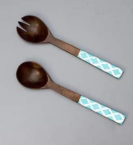 Serveur de salade en bois Fashionista avec poignée en résine cuillère de cuisine écologique ustensile de cuisine - Product Image 2