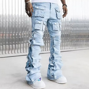 Wholesale Custom Premium Quality Men's Straight Style High Street Fashion <b>Jeans</b> Casual Custom Washed with Pockets in Price - Product Image 1
