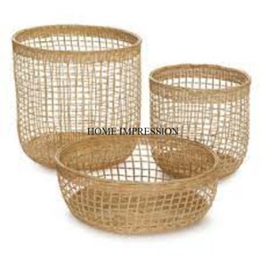 Luxurious Quality Set Of 3 Customized Size And Logo Available High Standard Quality Rattan Made <b>Vegetables</b> & Food <b>Storage</b> <b>Basket</b> - Product Image 3