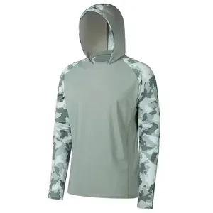 Sudadera con Capucha Negra para Hombre, Manga Larga, Cortavientos, de Poliéster, para Pesca, Color Sólido - Product Image 3