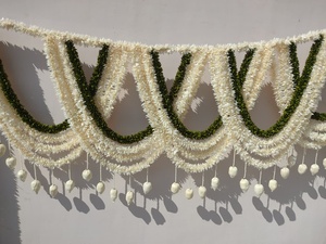 ดอกไม้ประดิษฐ์ดอกมะลิยาว8ฟุตทำด้วยมือของชาวอินเดียมีดอกบัวไม้โซลาสำหรับตกแต่งเทศกาลดิวาลิอินเดียใต้ - Product Image 2