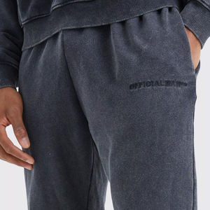 Ropa de calle personalizada, pantalones lavados con ácido y estampado Vintage para hombre, pantalones de gimnasio de alta calidad con lavado ácido de 100% algodón para hombre - Product Image 5