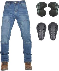 Men's Motorcycle Riding Pants Denim Jeans with <b>Knee</b> and Hip Armor <b>Pads</b> Detachable CE2 Armor <b>Pads</b> - Product Image 3
