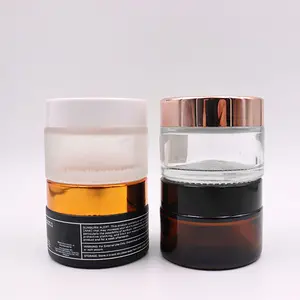 Grosir Wadah Krim Kemasan Kosmetik Kedap Udara 30Ml 50Ml 100Ml Botol Kaca Hitam Matte Amber dengan Tutup Logam