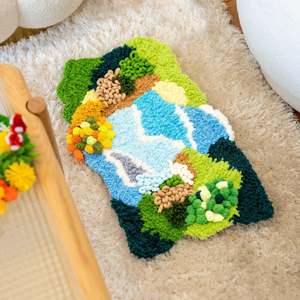 Kit tappeti filati fai da te e uncinetto in tela colore gancio di chiusura per cucito accessorio per maglieria creazione proprio unico gancio di chiusura - Product Image 2
