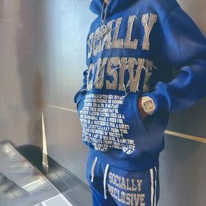 Sudaderas con capucha personalizadas para hombre, parche bordado con apliques, logotipo de angustia, estampado con el sol, lavado con ácido, sudaderas con capucha de algodón Terry Vintage para hombre - Product Image 2