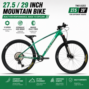 Bicicleta de Montaña de 27.5/29 Pulgadas, 12 <span class=keywords><strong>Velocidades</strong></span>, Frenos de Disco Hidráulicos, Neumáticos Maxxis 29x2.1, Manillar Integrado de Carbono, OEM - Product Image 1